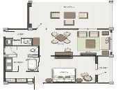 Floor plan One Bedroom Suite