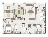 Floor plan Two Bedroom Balcony Suite